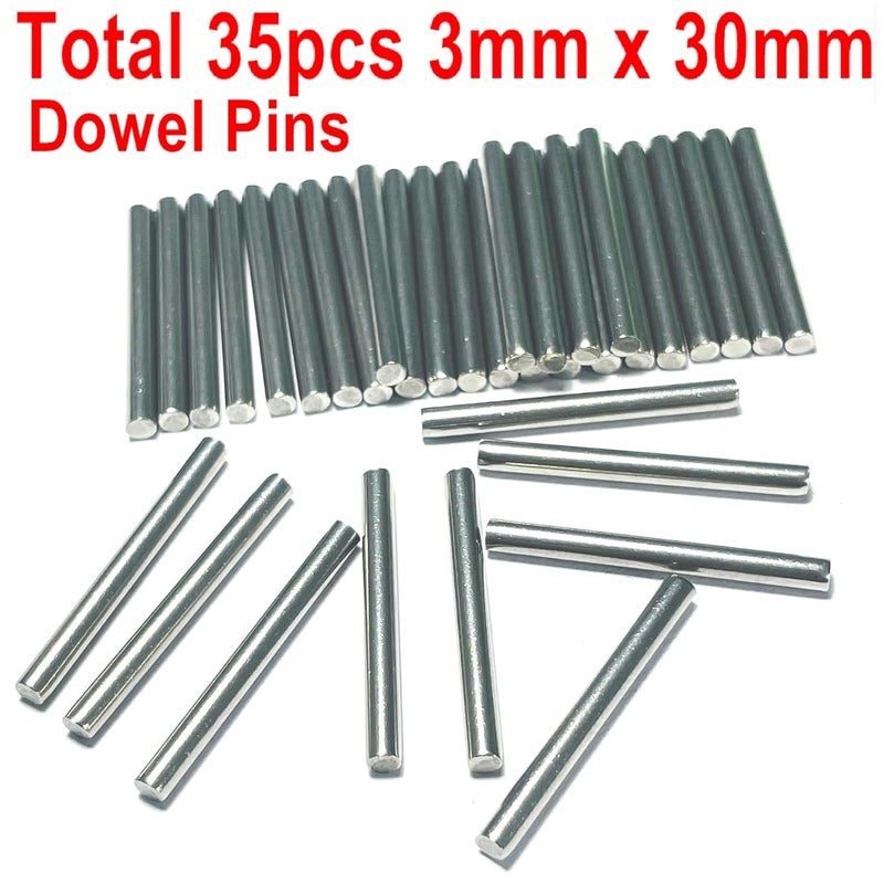 ZDingTech 35pcs 3mm x 30mm Dowel Pins Metal Dowel pins M3 3mm Shelf Pegs,Support Shelves,3mm x 30mm Metal Rod.304 Stainless Steel Wood Bunk Bed pegs - Image 2